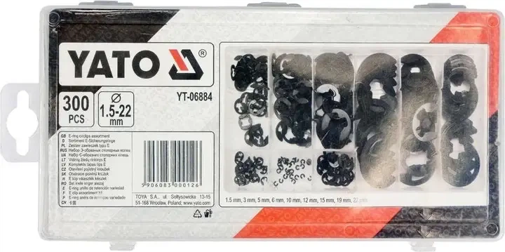 Набор стопорное полу кольцо YATO тип е 300 штук YT-06884 - изображение 5