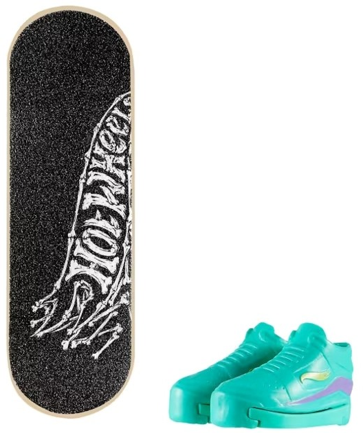 Zestaw zabawkowy Hot Wheels Deskorolka Skeleton Sludge + buty do jazdy palcami HVK14 (0194735205844) - obraz 3