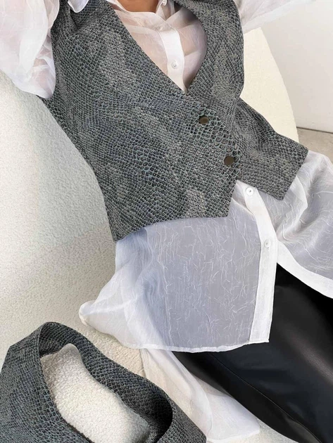 Жіночий жилет Python бірюзовий, L ART KNIT 038386 - зображення 2