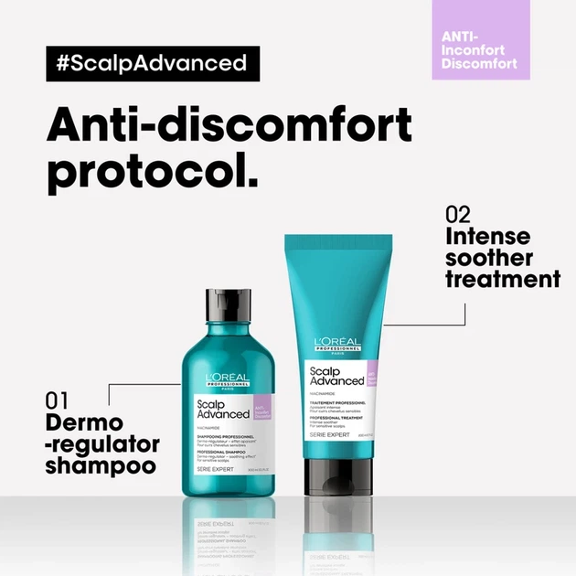 Шампунь для волос L'Oreal Paris Scalp Advanced Anti-Discomfort с ниацинамидом 500 мл (3474637090500) - Фото 5 Шампунь для волос L'Oreal Paris Scalp Advanced Anti-Discomfort с ниацинамидом 500 мл (3474637090500) - изображение 5