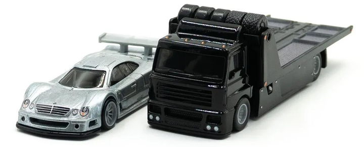Pojazd Mattel Hot Wheels Premium Car Culture Team Transport 1997 Mercedes-Benz CLK-GTR & Fleet Street #59 1:64 HKF46 (0194735102228) - obraz 6