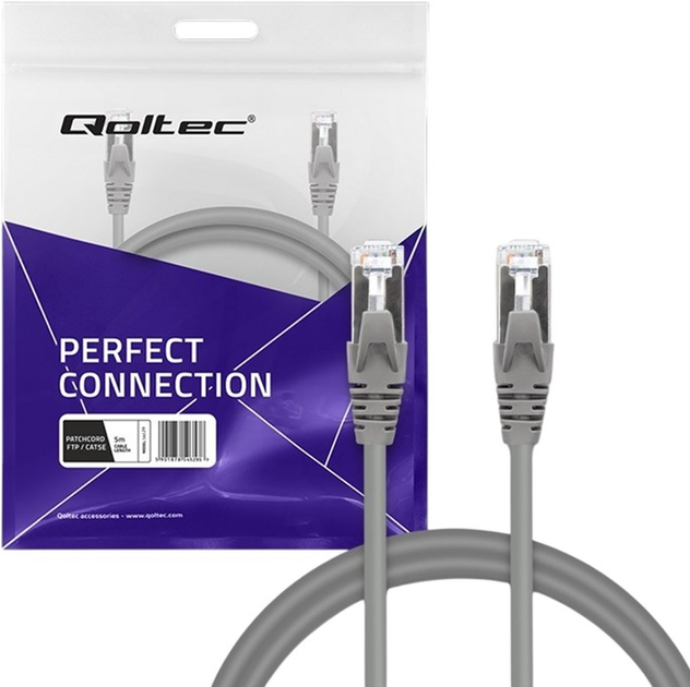 Patchcord Qoltec FTP Cat 5e 2 x RJ-45 Gray 5 m (5901878545295) - obraz 4