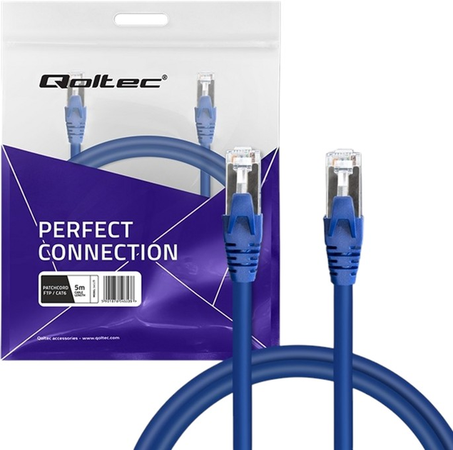 Patchcord Qoltec FTP Cat 6 2 x RJ-45 Blue 5 m (5901878545394) - obraz 4