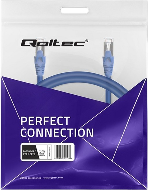 Patchcord Qoltec FTP Cat 6 2 x RJ-45 Blue 5 m (5901878545394) - obraz 5