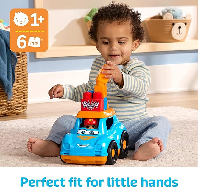 Klocki konstrukcyjne Mattel Fisher-Price Mega Bloks Ricky Race Car HKN41 6 elementów (0194735105052) - obraz 7
