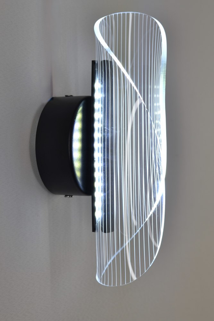 Світильник настінний світлодіодний Luminaria LUMIERA 10W I-ON/OFF BLACK/CLEAR 220V IP20 (6951427268631) - зображення 3