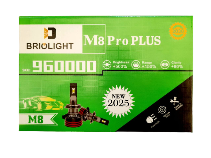 Комплект світлодіодних ламп M8 PRO HB4 9006 (P22d) 55W Canbus 6000K 12000Lm 12/24V - изображение 4
