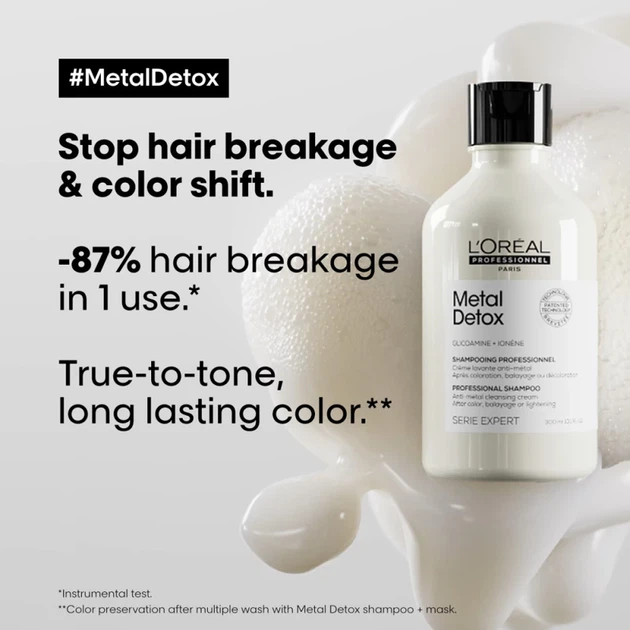 Шампунь для волос L'Oreal Professionnel Metal Detox после окрашивания и обесцвечивания с гликолевой кислотой 500 мл (30163720) - Фото 2 Шампунь для волос L'Oreal Professionnel Metal Detox после окрашивания и обесцвечивания с гликолевой кислотой 500 мл (30163720) - изображение 2