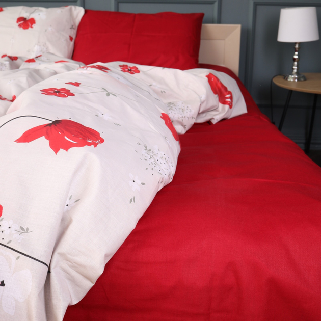 Простирадло MirSon євро 200x220 см 17-0754 Scarlet Poppies Бязь від Rozetka на платформі USKIDKA Акція на Простирадло MirSon євро 200x220 см 17-0754 Scarlet Poppies Бязь від Rozetka