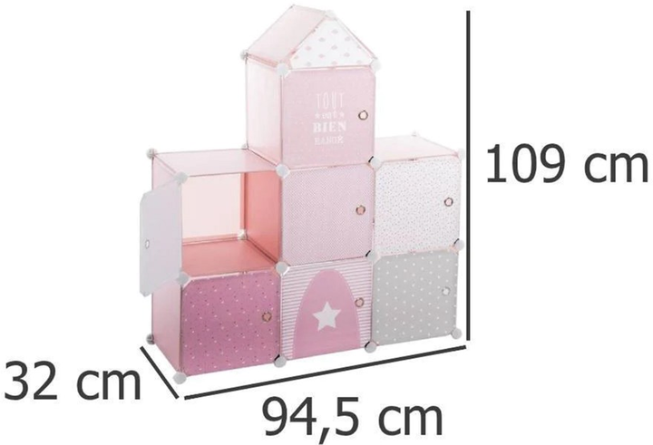 Шафа з полицями Atmosphera for kids у формі замка для дитячої кімнати 94.5 x 32 x 109 см Рожевий (3560238909850)   - зображення 3