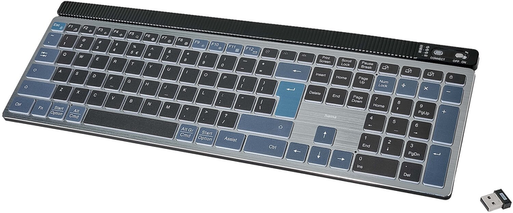 Klawiatura bezprzewodowa Hama Multi-Device WK-750 Wireless/Bluetooth Grey (4047443524218) - obraz 3