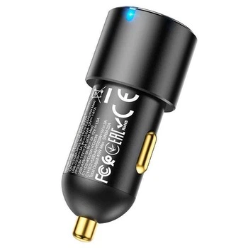 Автомобільний зарядний пристрій Hoco NZ6 PD45W 3-port 2C1A car charger, від прикурювача, чорний (NZ6) - зображення 5