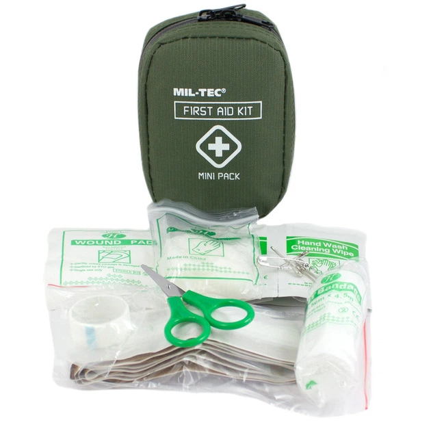 Міні аптечка тактична Mil-Tec укомплектована ПМД First Aid Kit Mini Pack Olive (16025800) - изображение 5