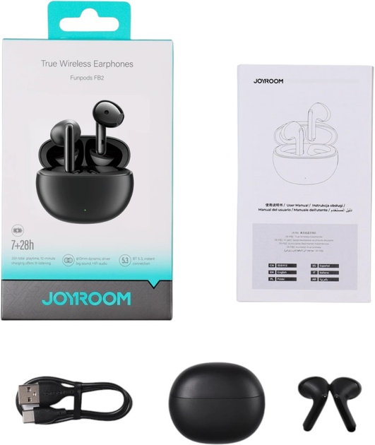 Słuchawki JOYROOM Funpods JR-FB2 Black (6956116758127) - obraz 7