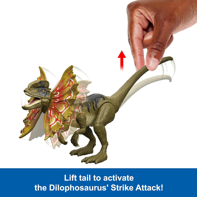 Figurka dinozaura Mattel Jurassic World Chaos Theory Epic Evolution Strike Attack Dilophosaurus HTK65 (0194735192335) - obraz 7
