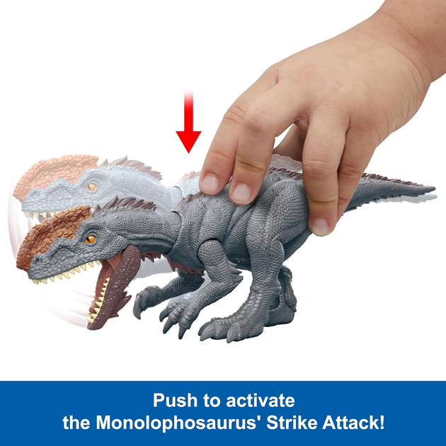 Figurka dinozaura Mattel Jurassic World Chaos Theory Epic Evolution Strike Attack Monolophosaurus HTK64 (0194735192311) - obraz 7