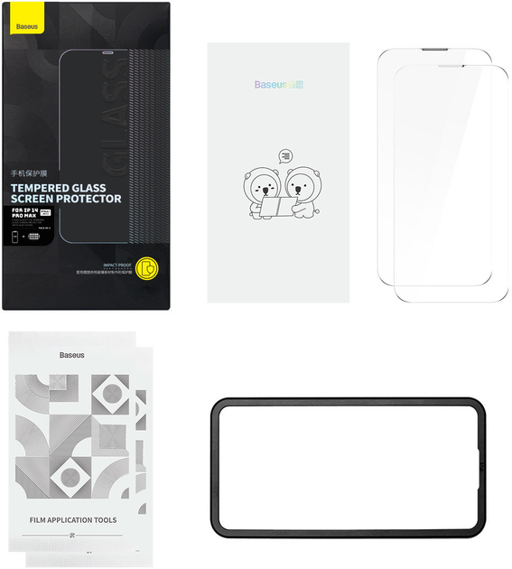 Zestaw 2 szkieł hartowanych Baseus z osłoną na głośnik do Apple iPhone 14 Pro Max (6932172623517) - obraz 8