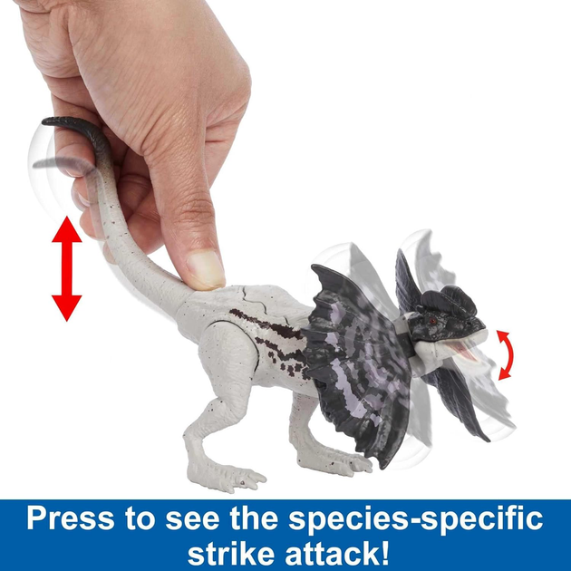Figurka dinozaura Mattel Jurassic World Dino Trackers Strike Attack Dilophosaurus HLN70 (0194735116263) - obraz 6