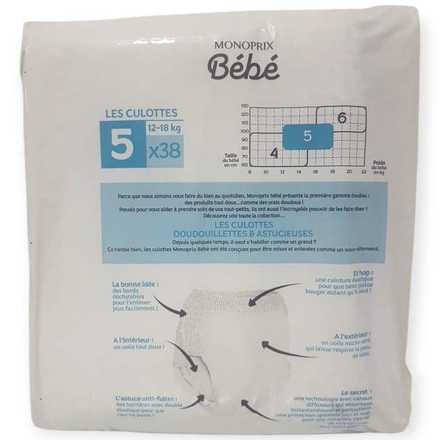 Підгузки-трусики Monoprix 5 bebe - Фото 2 Підгузки-трусики Monoprix 5 bebe - зображення 2