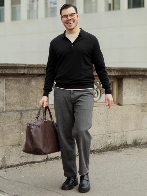 Джемпер мужской Uniqlo 977113235 XL Черный (1159827565) - Фото 2 Джемпер мужской Uniqlo 977113235 XL Черный (1159827565) - изображение 2