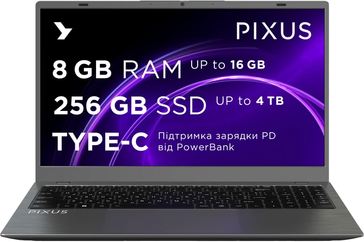Ноутбук Pixus Bit 8/256GB Windows 11 Pro UKR Graphite