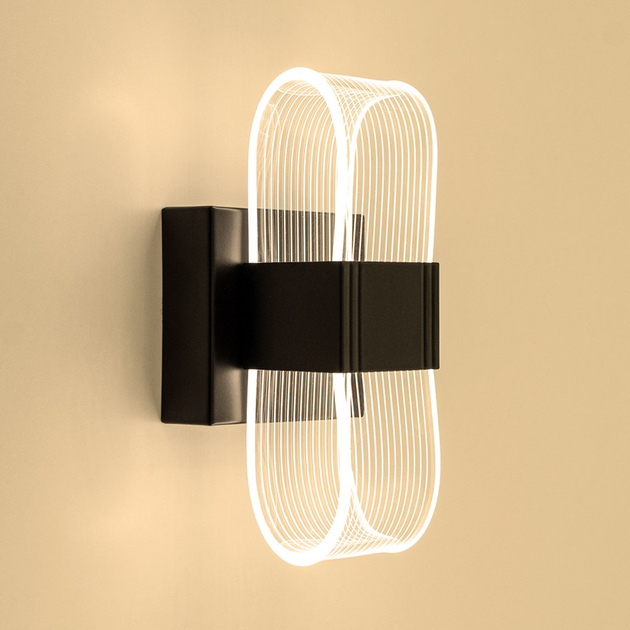 Бра LUMIERA SQUARE 12W S ON/OFF LUMINARIA LED светильник настенный BLACK/CLEAR 220V IP20 черный - изображение 2