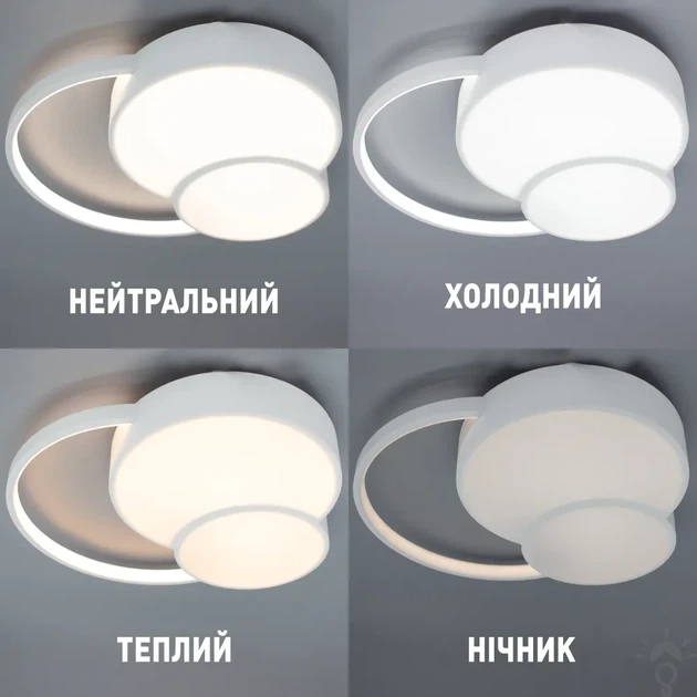 Керована світлодіодна люстра ECONOMICO 60W 3R-WHITE/WHITE Esllse3000-6000К 6000Lm 500×430×50-220-IP20 - зображення 3