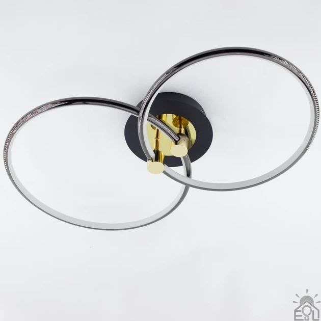 Світлодіодна люстра Esllse LUNE 48W 2R APP BLACK/GOLD/WHITE LED 600х350х110мм керована з пультом і додатком для смартфону - Фото 4 Світлодіодна люстра Esllse LUNE 48W 2R APP BLACK/GOLD/WHITE LED 600х350х110мм керована з пультом і додатком для смартфону - зображення 4