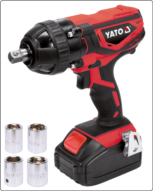 Klucz udarowy akumulatorowy YATO 2.0 Ah 2200 RPM (YT-82804) - obraz 7
