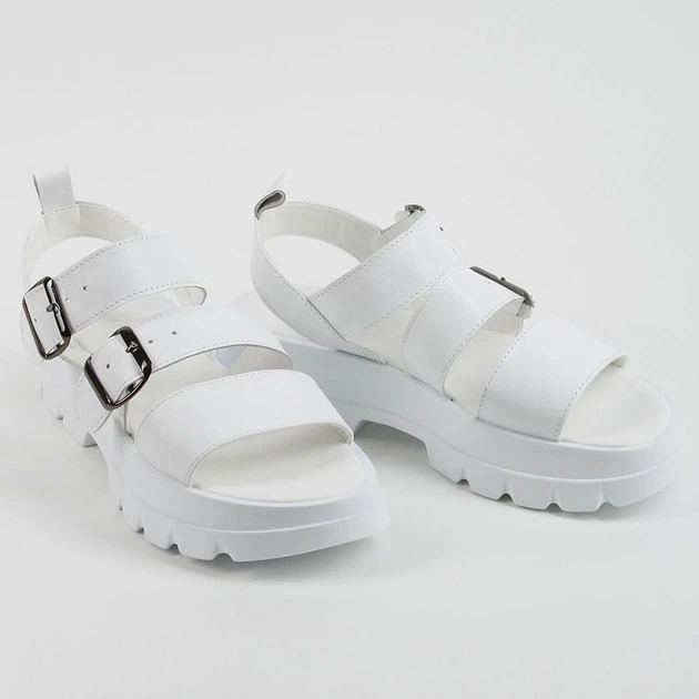 Босоножки женские кожаные 339905 р.39 (25) Fashion Белый - изображение 4