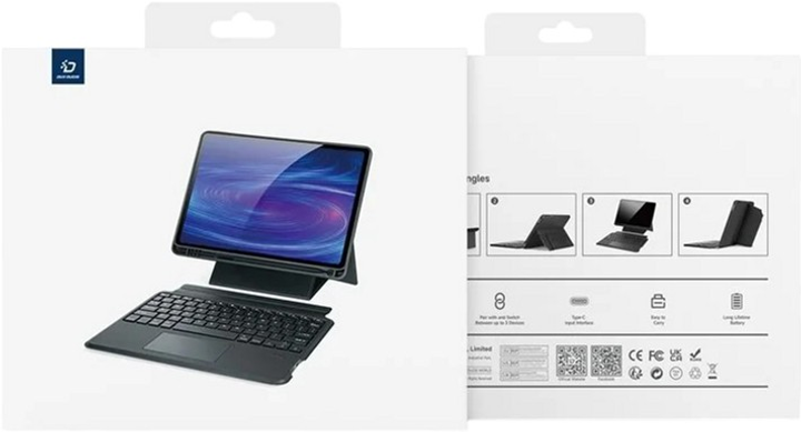 Etui z klawiaturą Dux Ducis DK do iPad Pro 12.9 2022 / 2021 / 2020 Black (AT6934913024621) - obraz 3