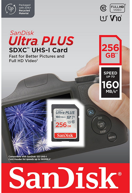 Карта пам'яті SanDisk Ultra PLUS SDXC 256GB V10 UHS-I (0619659201142) - зображення 4