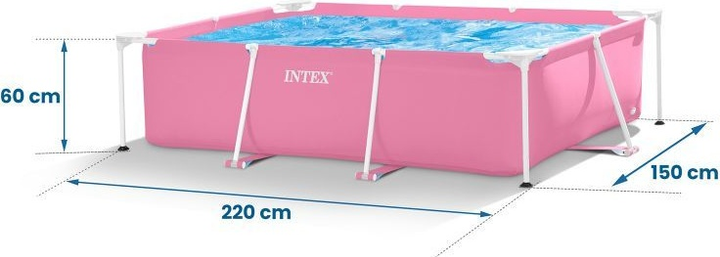 Basen ogrodowy stelażowy prostokątny Intex 150 x 220 cm (6941057423333) - obraz 5
