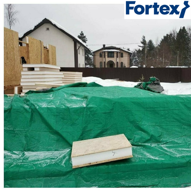 Тент захисний ламінований, водостійкий Fortex 4х6 м, 24 м2, 90 г/м2, зелений - зображення 6