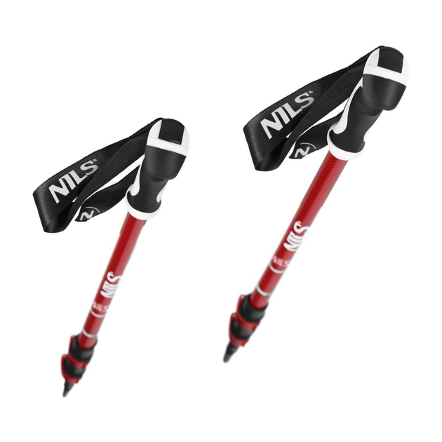 Kijki trekkingowe Nils aluminiowe 6061 czerwono - czarne TK8601 (5907695557749) - obraz 3