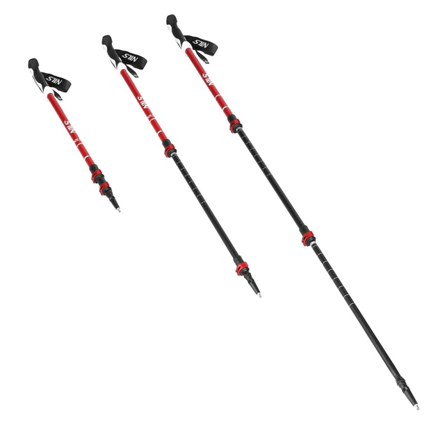 Kijki trekkingowe Nils aluminiowe 6061 czerwono - czarne TK8601 (5907695557749) - obraz 4