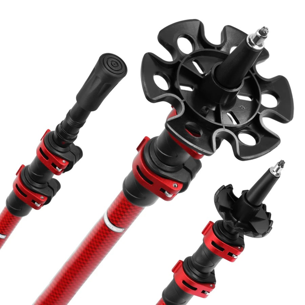 Kijki trekkingowe Nils aluminiowe 6061 czerwono - czarne TK8601 (5907695557749) - obraz 6
