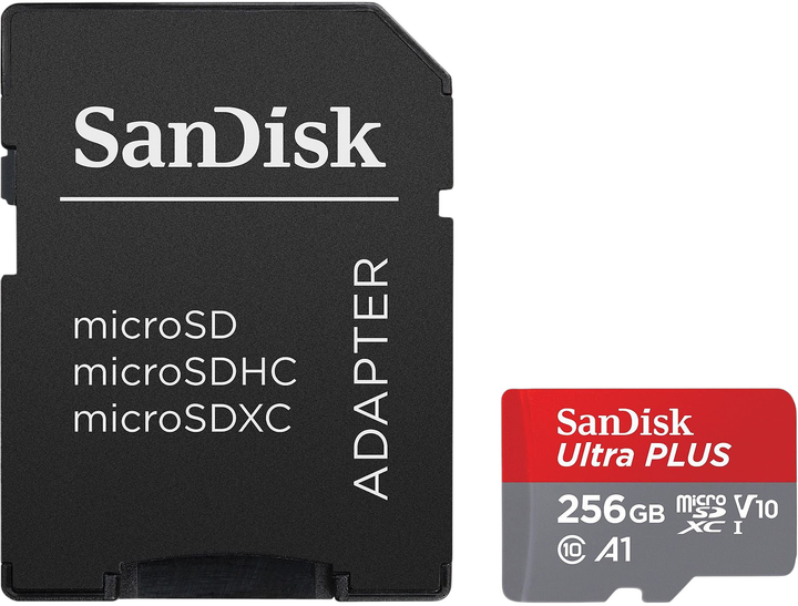 Карта памяти SanDisk Ultra PLUS microSDXC 256GB V10 UHS-I + SD Adapter (0619659200732) - изображение 3