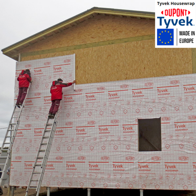 Вітроізоляційна мембрана Tyvek Housewrap 3 x 50 м, 150 м2, 60 г/м2 - зображення 9
