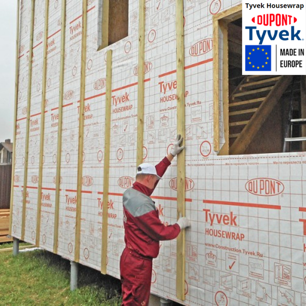 Вітроізоляційна мембрана Tyvek Housewrap 3 x 50 м, 150 м2, 60 г/м2 - зображення 11