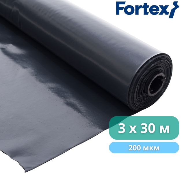 Пленка полиэтиленовая Fortex 3x30 м, 90 м2, 200 мкм, черная - изображение 5