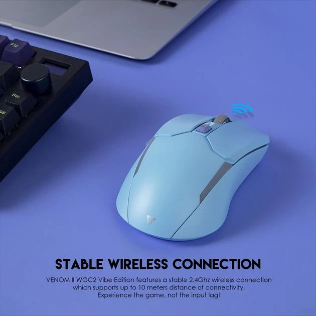 Беспроводная игровая мышь Fantech WGC2 Venom II Vibe, RGB, 800-4000DPI, 2.4GHz, 300mAh, 720h, Голубой - Фото 6 Беспроводная игровая мышь Fantech WGC2 Venom II Vibe, RGB, 800-4000DPI, 2.4GHz, 300mAh, 720h, Голубой - изображение 6