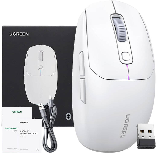 Mysz Ugreen MU103 Ergonomic Wireless White (AT6941876216291) - obraz 4