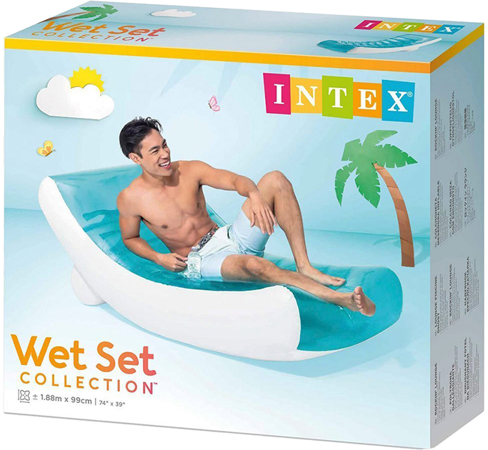 Nadmuchiwany materac plażowy do pływania Intex 99 x 191 cm Blue (6941057422596)   - obraz 7