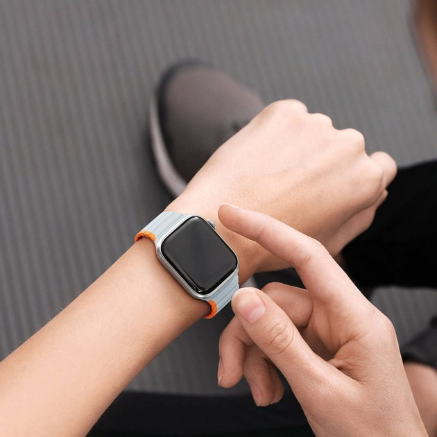 Pasek Dux Ducis LD Version do Apple Watch 38/40/41 mm Gray/Orange (6934913027868) - obraz 6