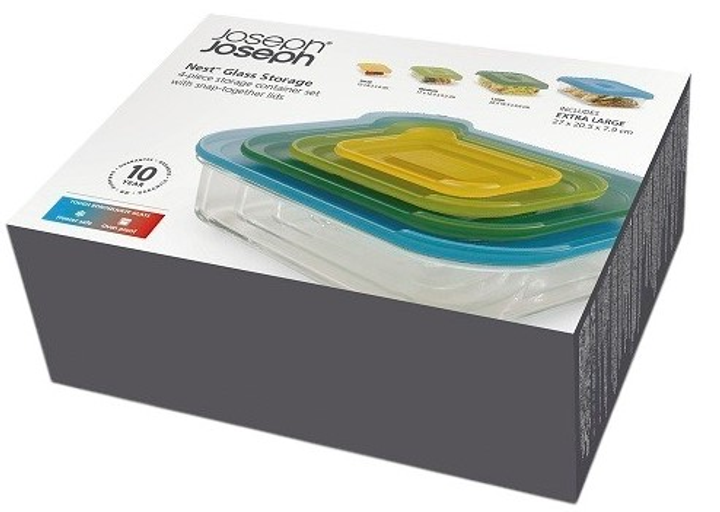 Zestaw szklanych pojemników Joseph Joseph Nest 4 szt (5028420810608) - obraz 3