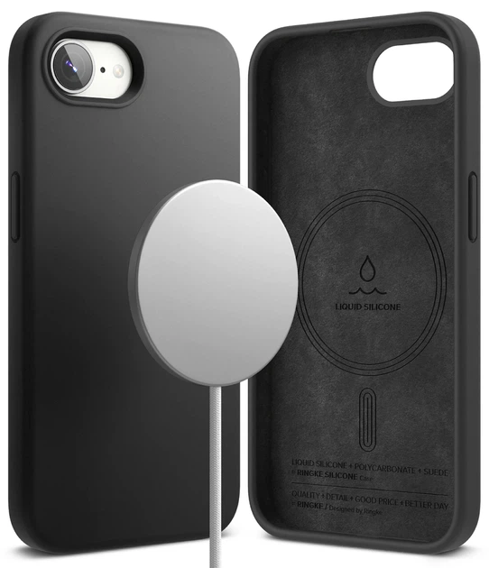 Чехол Ringke Silicone Magnetic для iPhone 16e/17e Black (SIMG1035E55) - Фото 1 Чехол Ringke Silicone Magnetic для iPhone 16e/17e Black (SIMG1035E55) - изображение 1