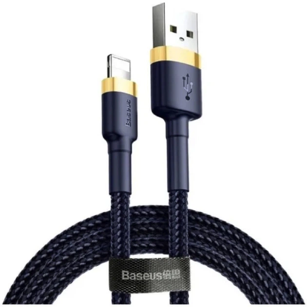 Кабель Baseus cafule Cable USB For iP 2.4A 1m Gold+Blue (CALKLF-BV3) - изображение 6