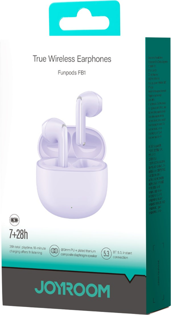 Навушники JOYROOM Funpods JR-FB1 Purple (6956116764074) - зображення 7
