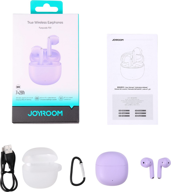 Навушники JOYROOM Funpods JR-FB1 Purple (6956116764074) - зображення 8
